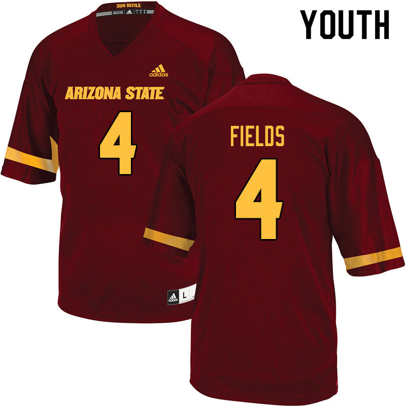 Youth #4 Evan Fields Arizona State Sun Devils College Football Jerseys Sale-Maroon